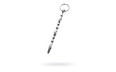 Metal Silver Metal Beaded Urethral Plug With Cock Ring - - Urethral Sounds